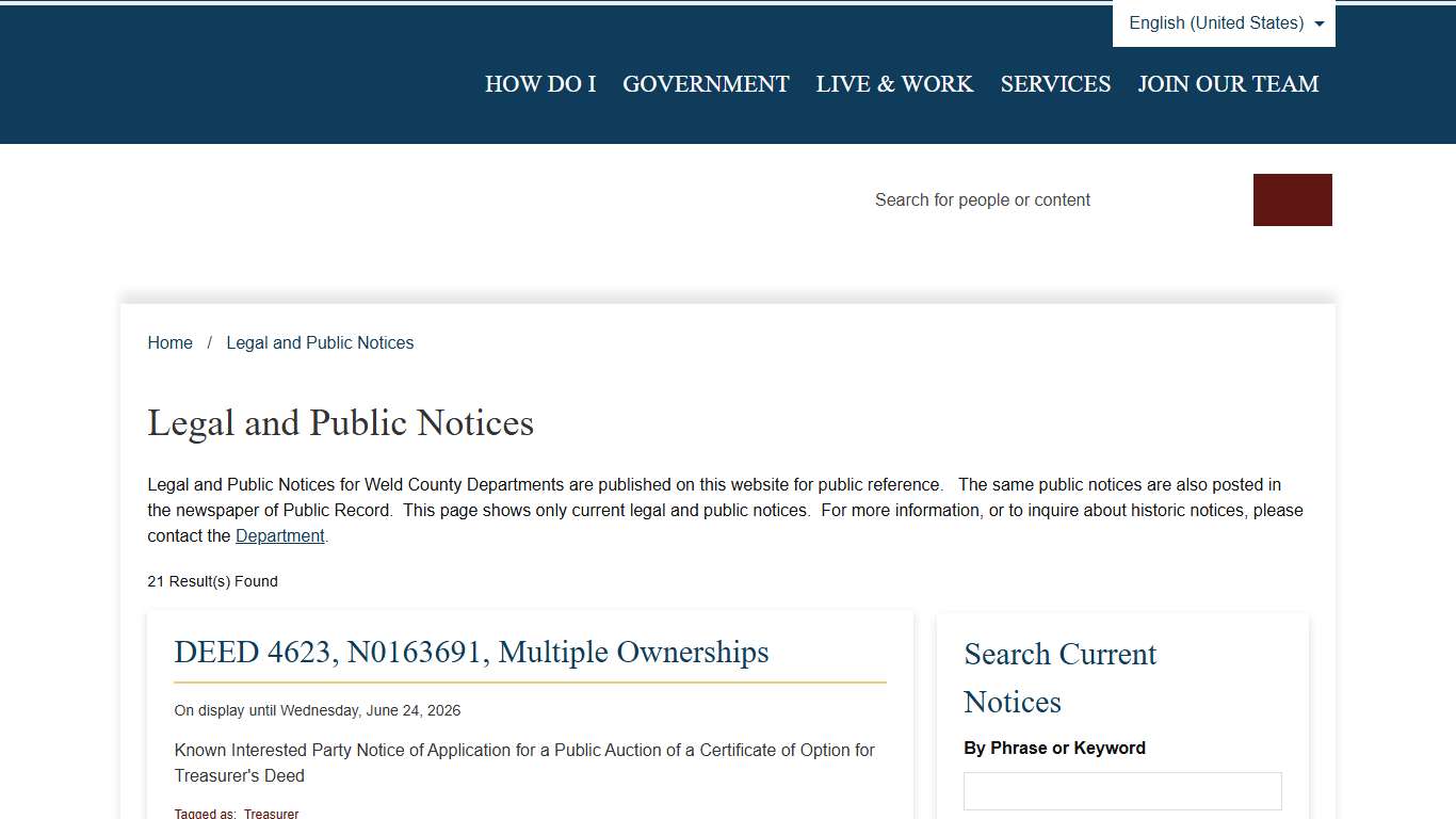 Legal and Public Notices – Weld County